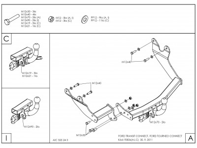 Теглич за FORD Tourneo Connect 2002-2013 Теглич за FORD Tourneo Connect 2002-2013